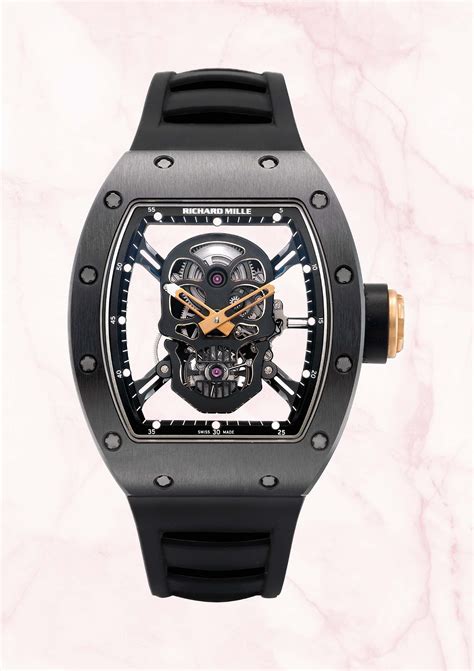 richard mille rm 52 01 nano ceramic skull tourbillon|rm 052 tourbillon skull.